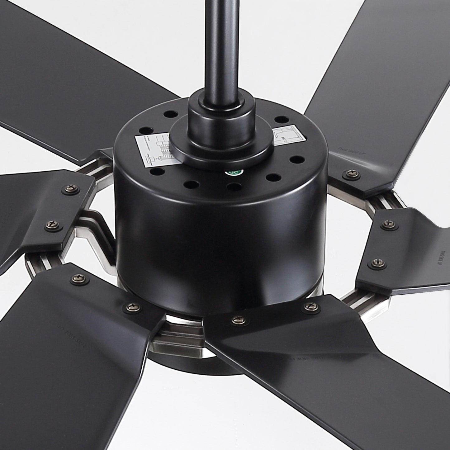 60" Black & Chrome Ceiling Fan with Light & Remote – Smart 6-Blade, DC Motor