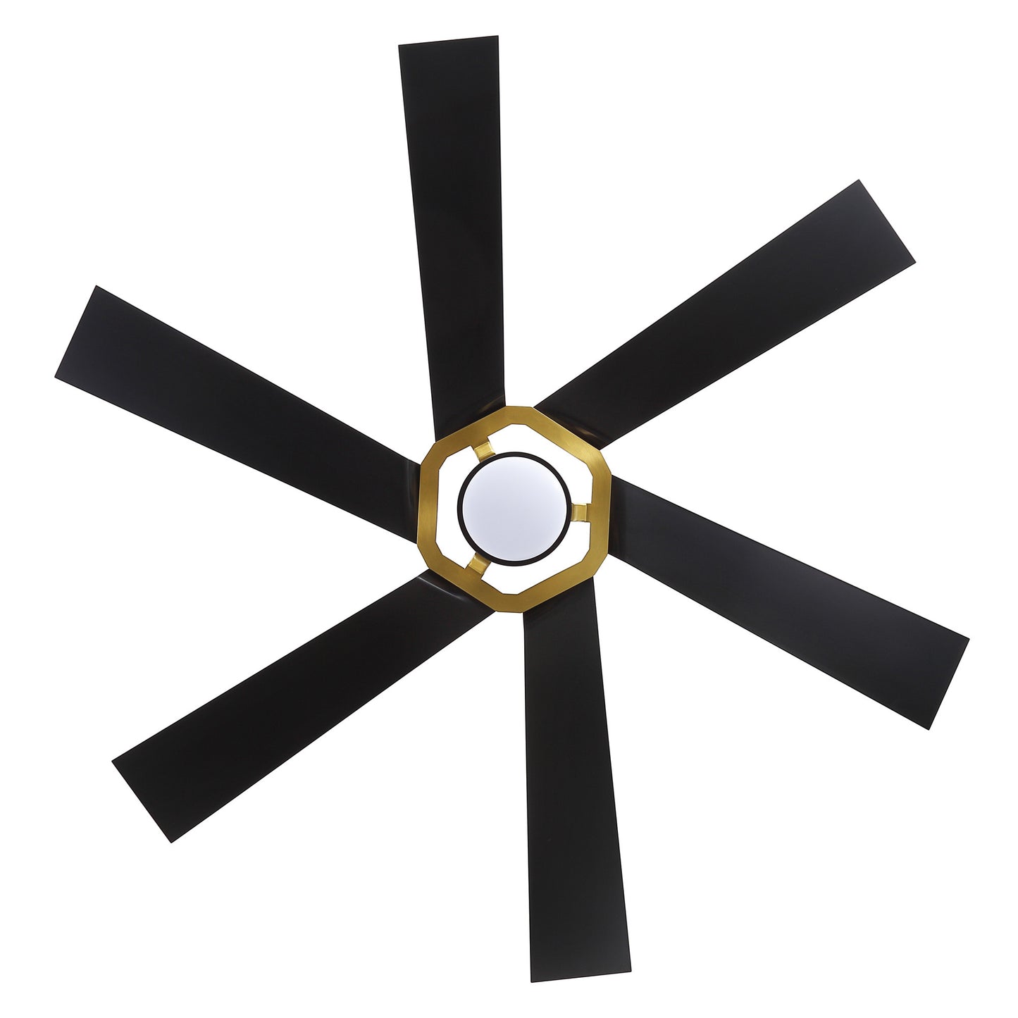60" Black & Gold Ceiling Fan with Light & Remote – Smart 6-Blade, DC Motor
