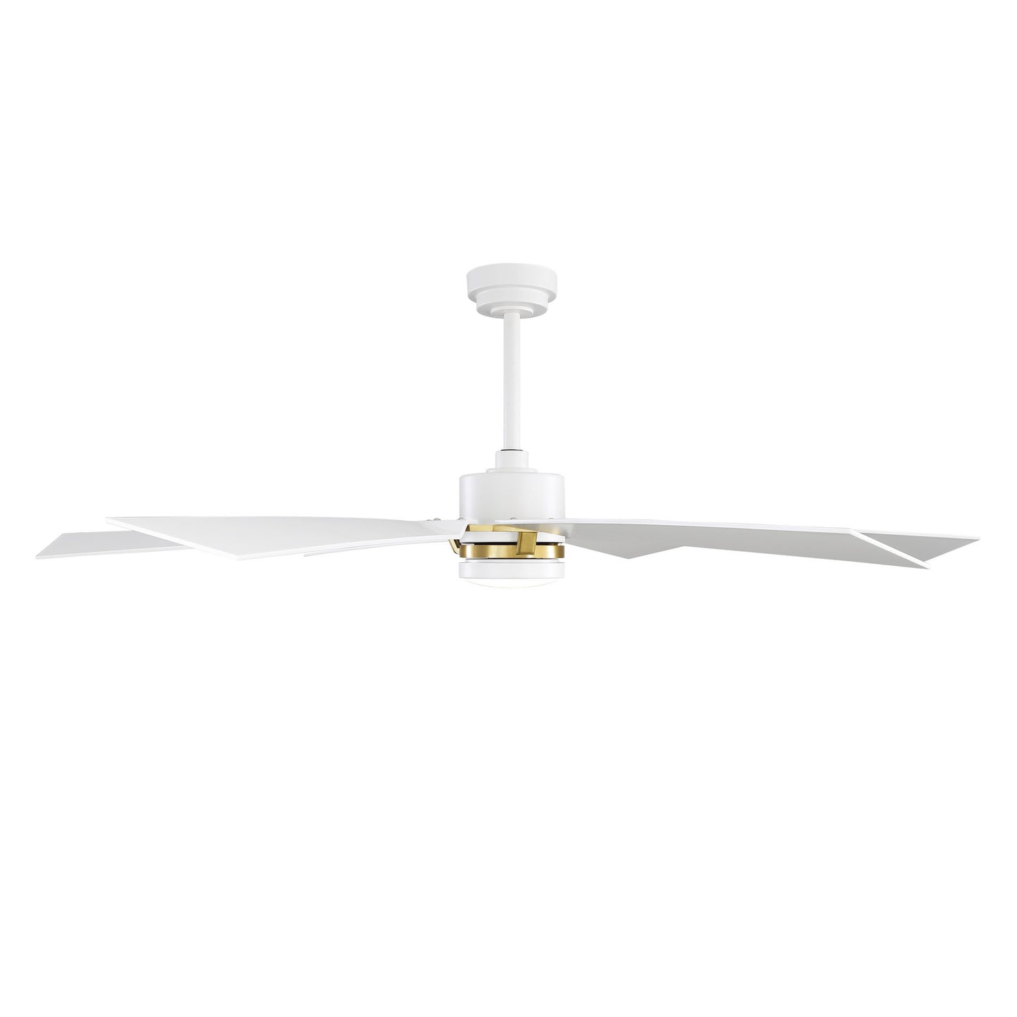 60" White & Gold Ceiling Fan with Light & Remote – Smart 6-Blade, DC Motor