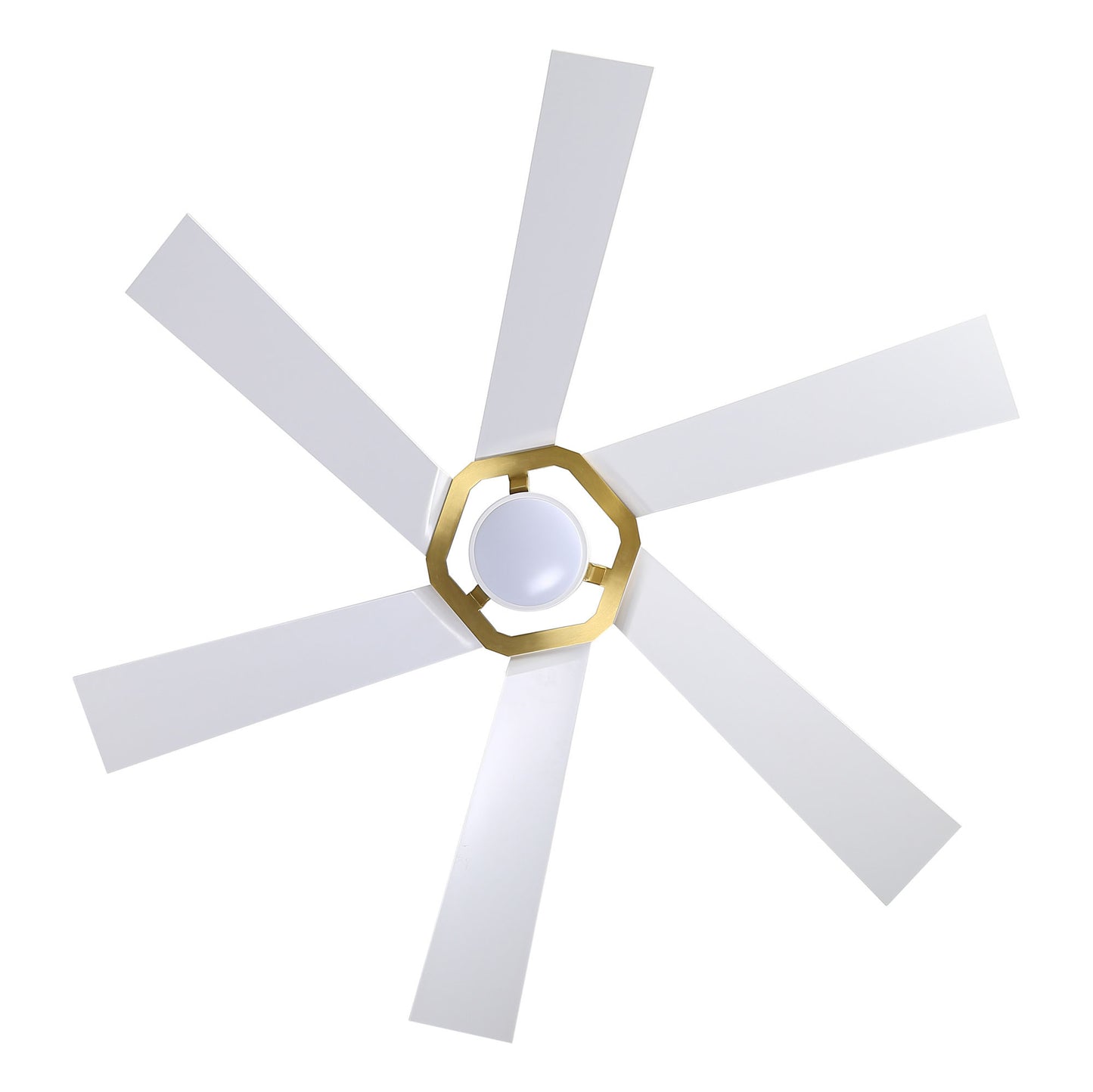 60" White & Gold Ceiling Fan with Light & Remote – Smart 6-Blade, DC Motor