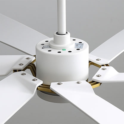 60" White & Gold Ceiling Fan with Light & Remote – Smart 6-Blade, DC Motor