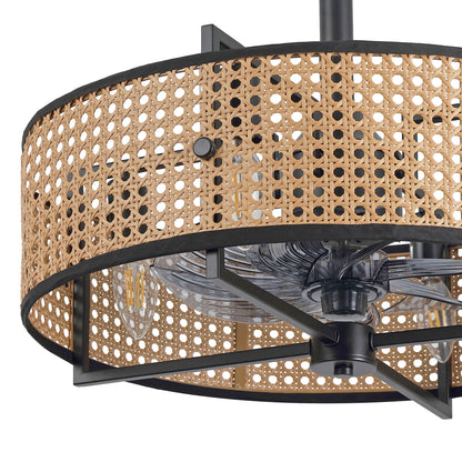 18" Fandelier Ceiling Fan with Light and Remote – Semi Flush Mount Small Space Fan