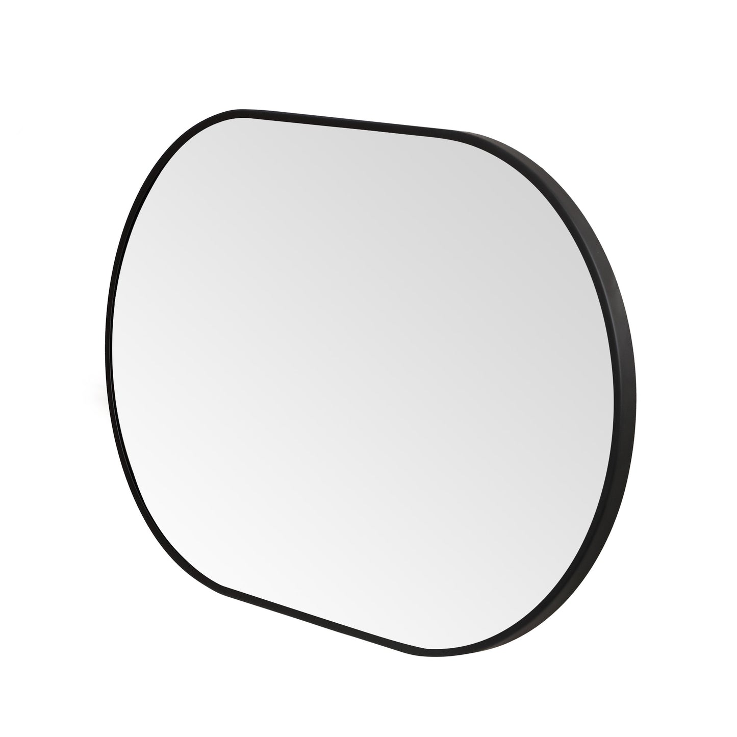Wall Mirror 36x48" Modern Matte Black Framed Oval