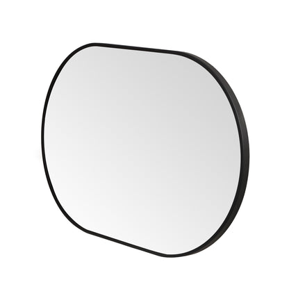 Wall Mirror 36x48" Modern Matte Black Framed Oval