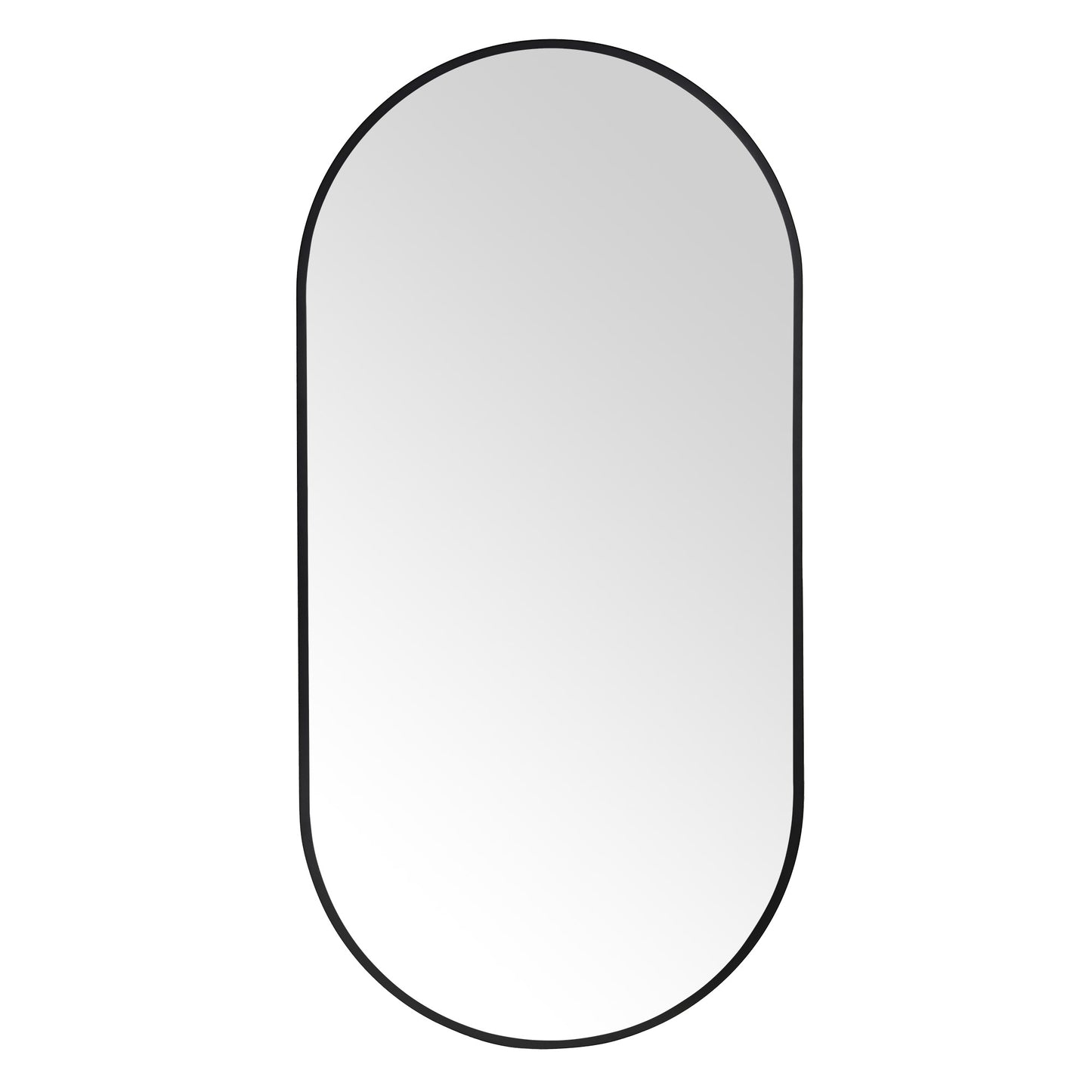 Wall Mirror 30x60" Modern Matte Black Framed Oval