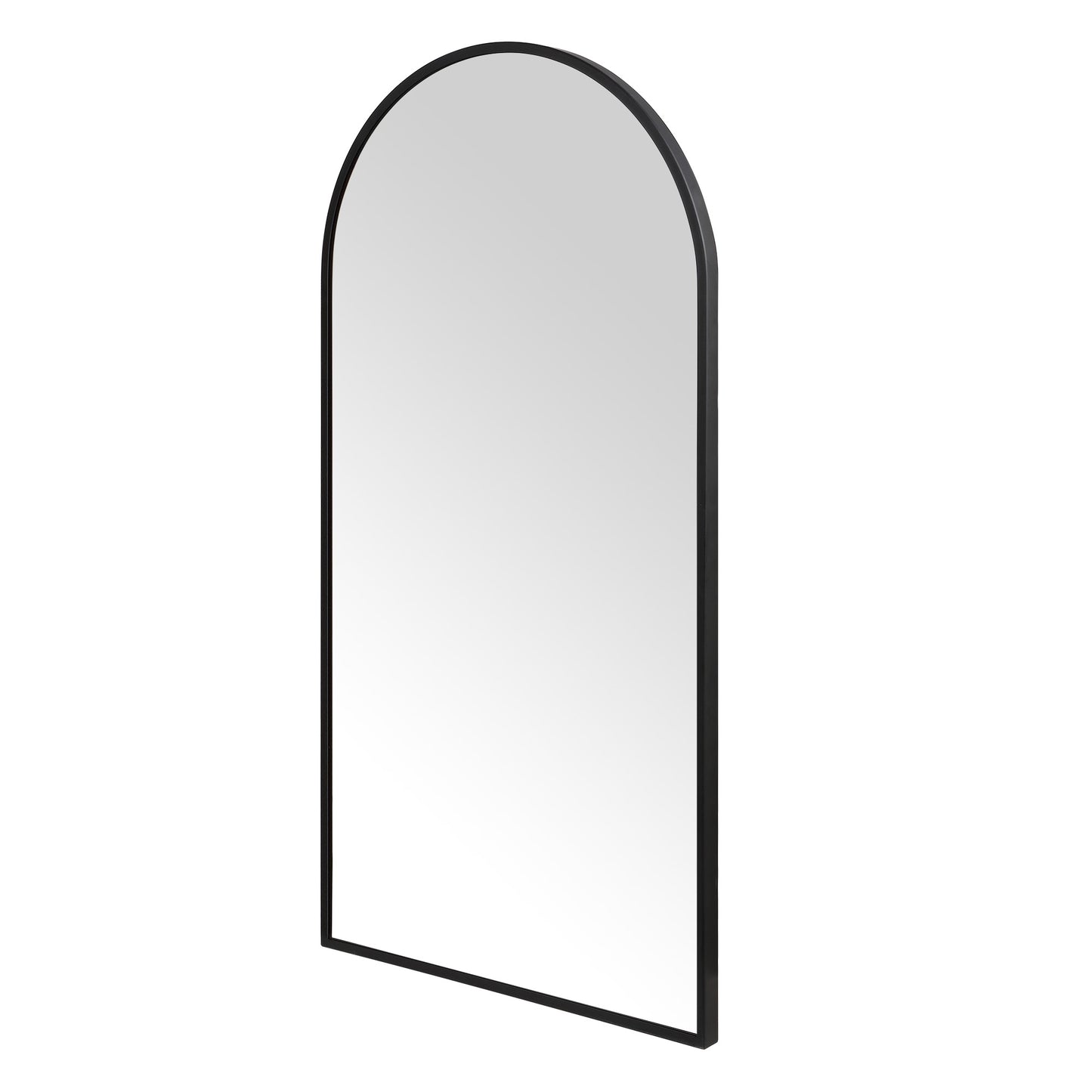 Wall Mirror 20x40" Modern Black Framed Arched Design