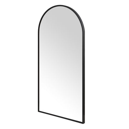 Wall Mirror 20x40" Modern Black Framed Arched Design