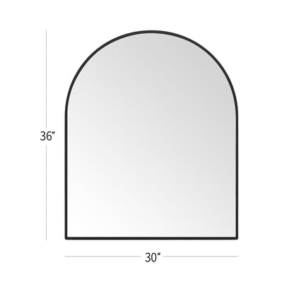 Wall Mirror 30x36" Modern Black Framed Arched Design