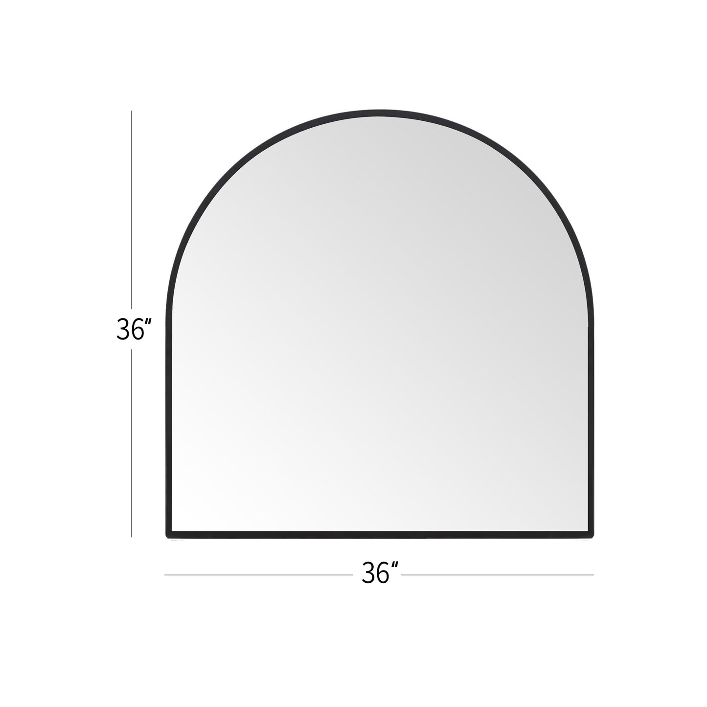 36" x 36" Black Arched Wall Mirror – EbonyArch Modern Statement Mirror