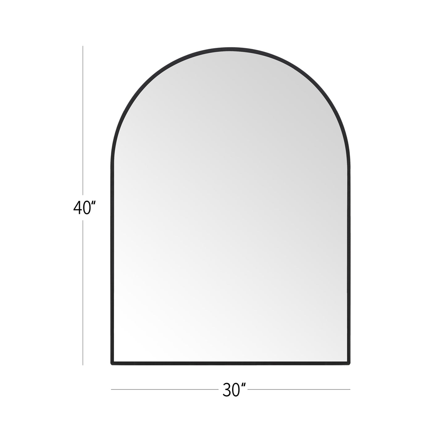 30" x 40" Black Arched Wall Mirror – EbonyArch Modern Vanity Mirror