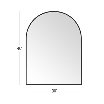 30" x 40" Black Arched Wall Mirror – EbonyArch Modern Vanity Mirror