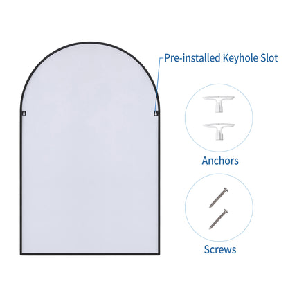 30" x 48" Black Arched Wall Mirror – EbonyArch Tall Vanity Mirror