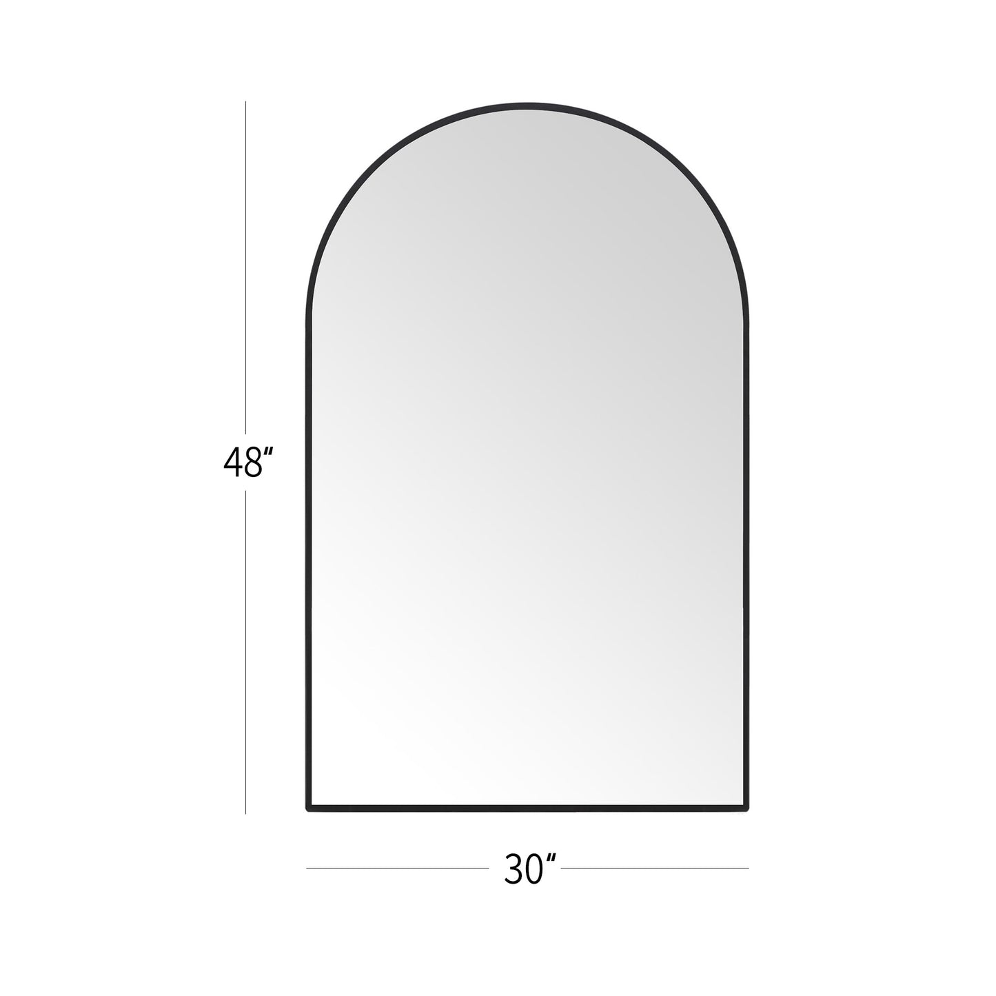 30" x 48" Black Arched Wall Mirror – EbonyArch Tall Vanity Mirror