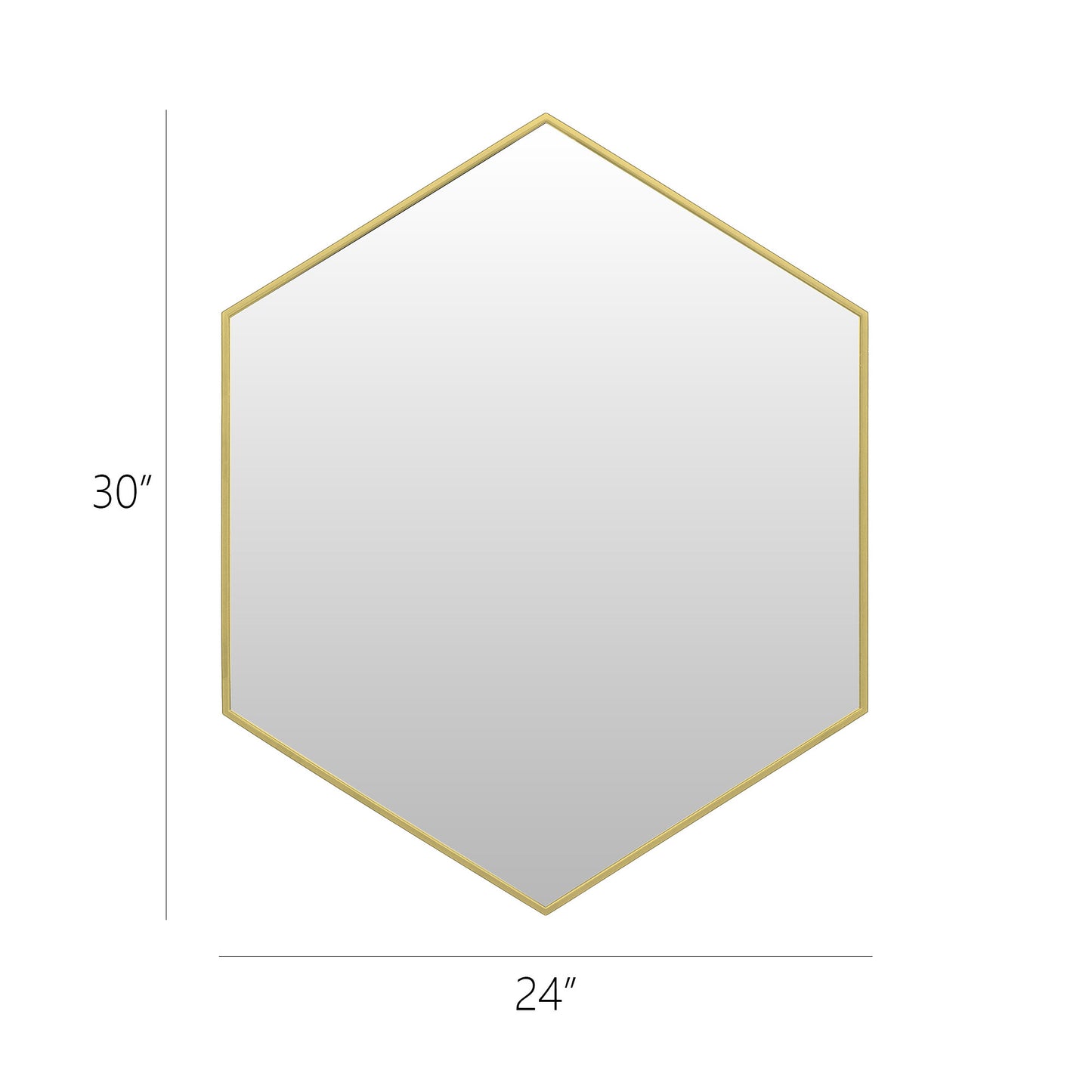 Wall Mirror 24x30" Modern Gold Hexagon Framed Mirror