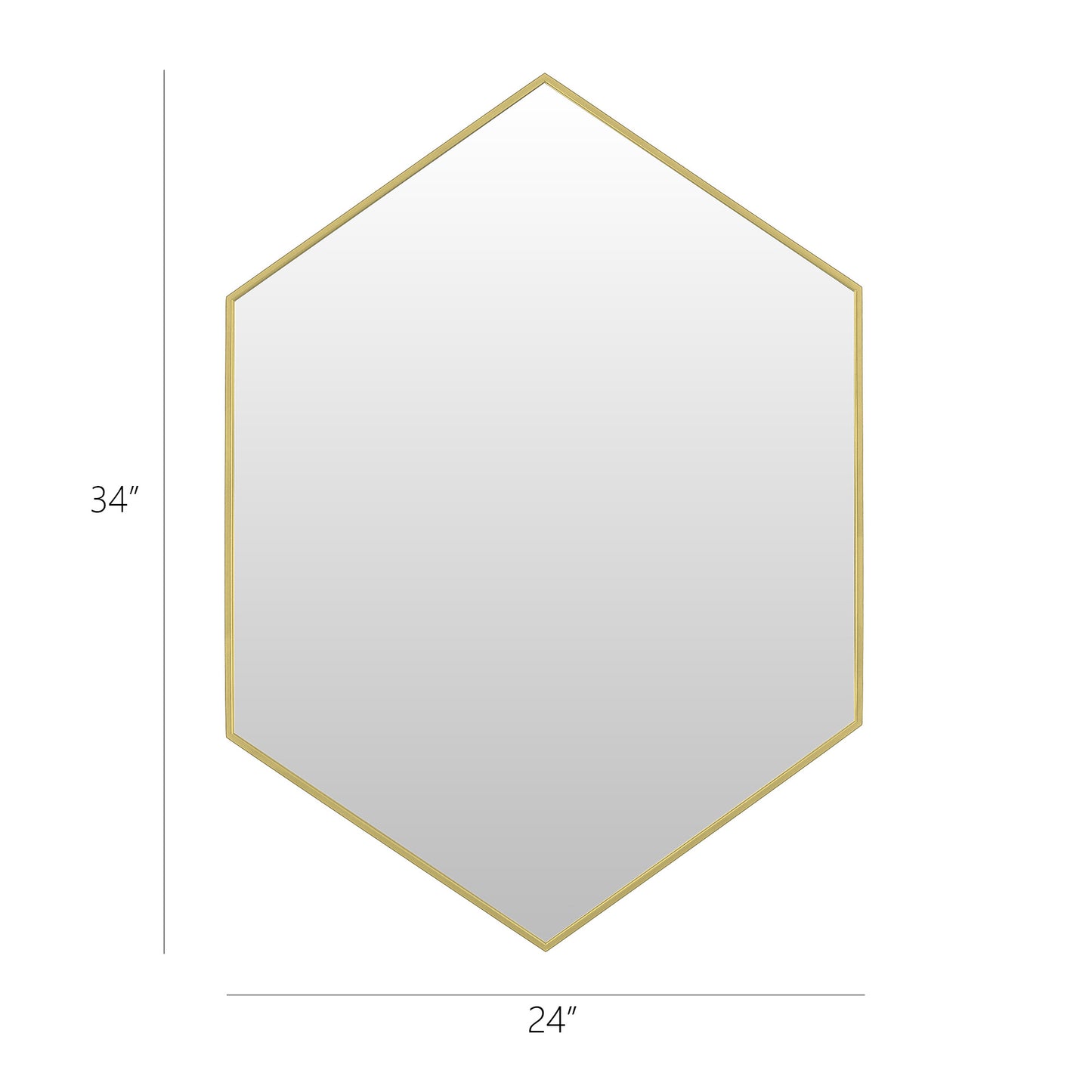 24" x 34" Gold Wall Mirror – Modern Framed Vanity Mirror