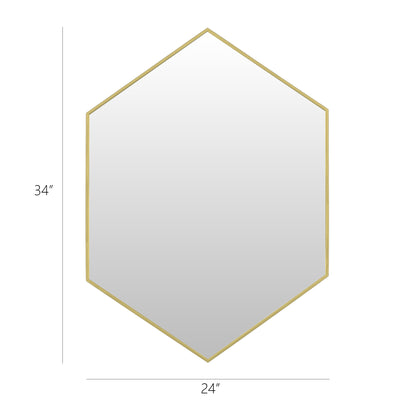 24" x 34" Gold Wall Mirror – Modern Framed Vanity Mirror