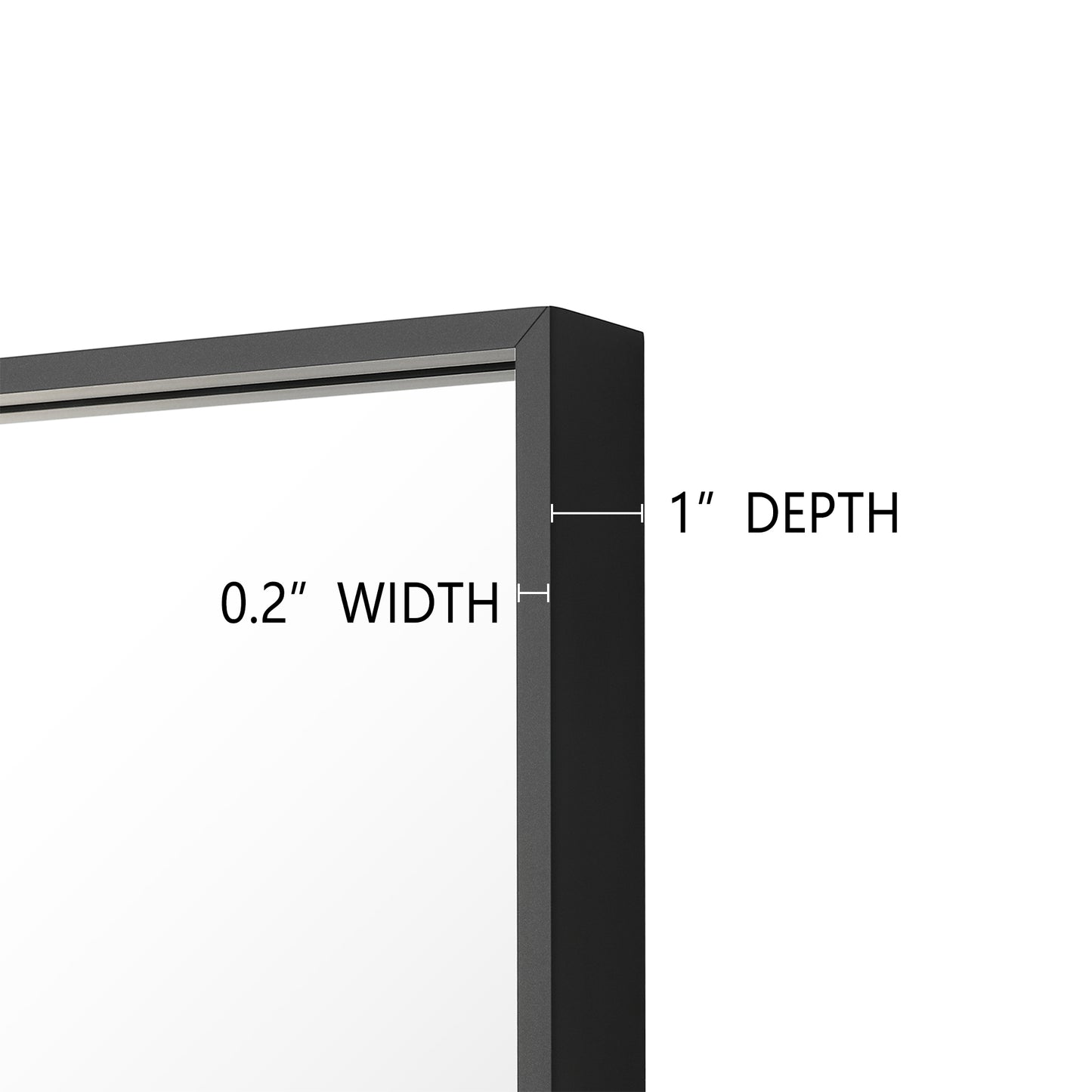 Wall Mirror Modern 36x36" Black Framed Beveled Glass