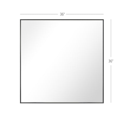 Wall Mirror Modern 36x36" Black Framed Beveled Glass