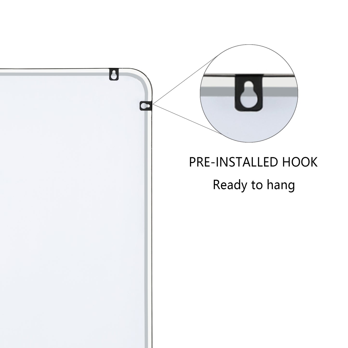 Wall Mirror 30x30" Black Framed Soft Corner Beveled Glass