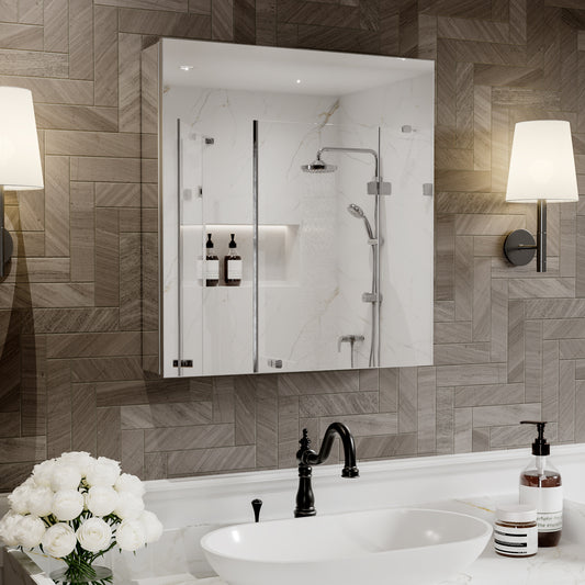 Medicine Cabinet 24x24" Recessed or Surface Mount Mirror