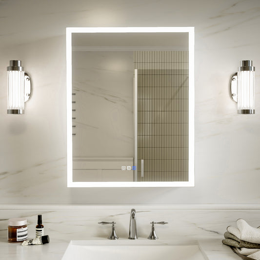 Medicine Cabinet 24x30" Frameless Double LED Anti-Fog Mirror