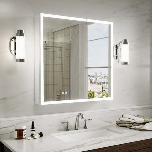 Medicine Cabinet 30" Frameless Double LED Anti-Fog Mirror