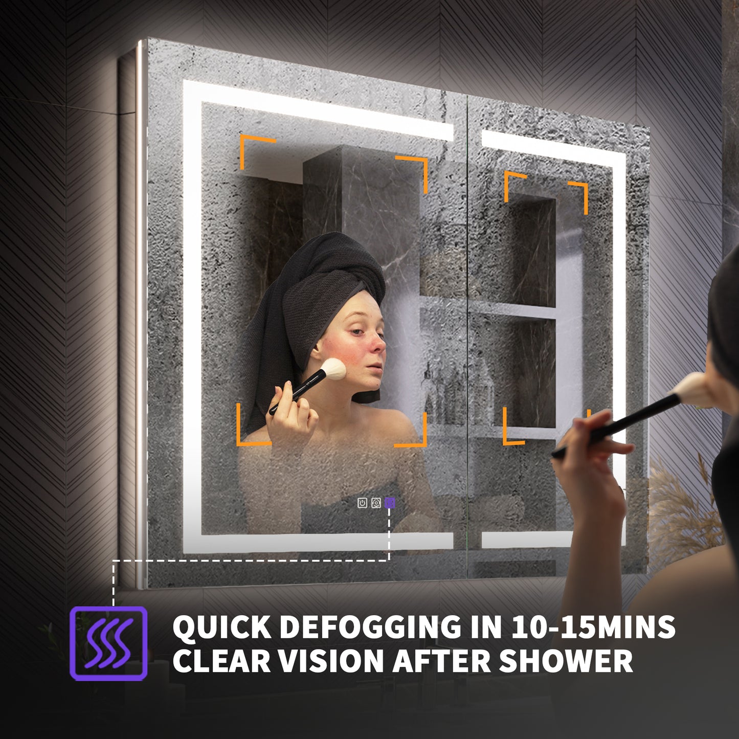 42" x 36" LED Medicine Cabinet Mirror – Anti-Fog, Dimmable, Recessed or Surface Mount, Magnifier