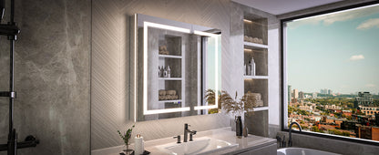 42" x 36" LED Medicine Cabinet Mirror – Anti-Fog, Dimmable, Recessed or Surface Mount, Magnifier