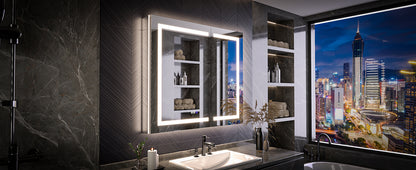 42" x 36" LED Medicine Cabinet Mirror – Anti-Fog, Dimmable, Recessed or Surface Mount, Magnifier