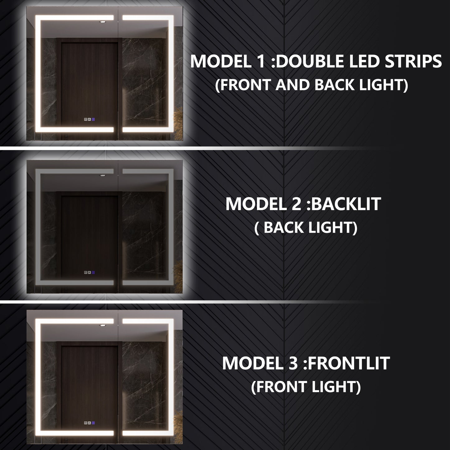 42" x 36" LED Medicine Cabinet Mirror – Anti-Fog, Dimmable, Recessed or Surface Mount, Magnifier
