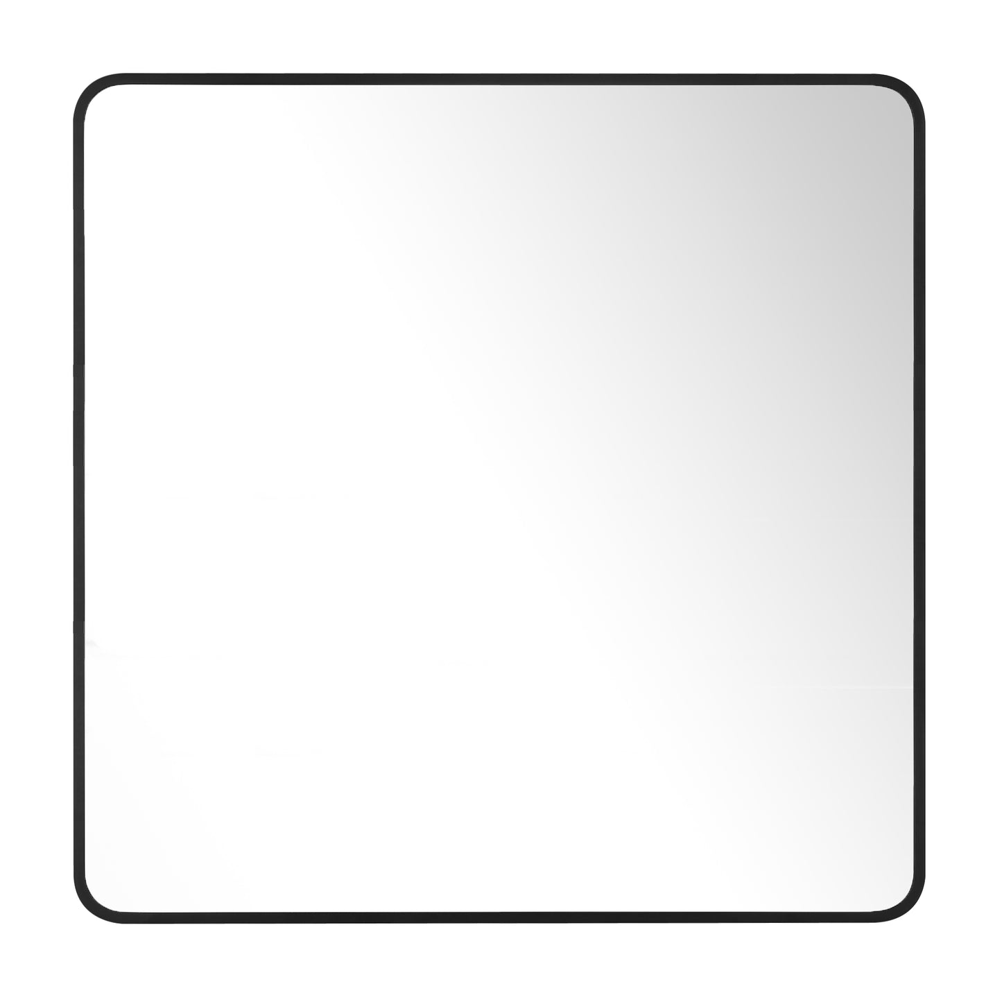 Wall Mirror 30x30" Black Framed Soft Corner Beveled Glass