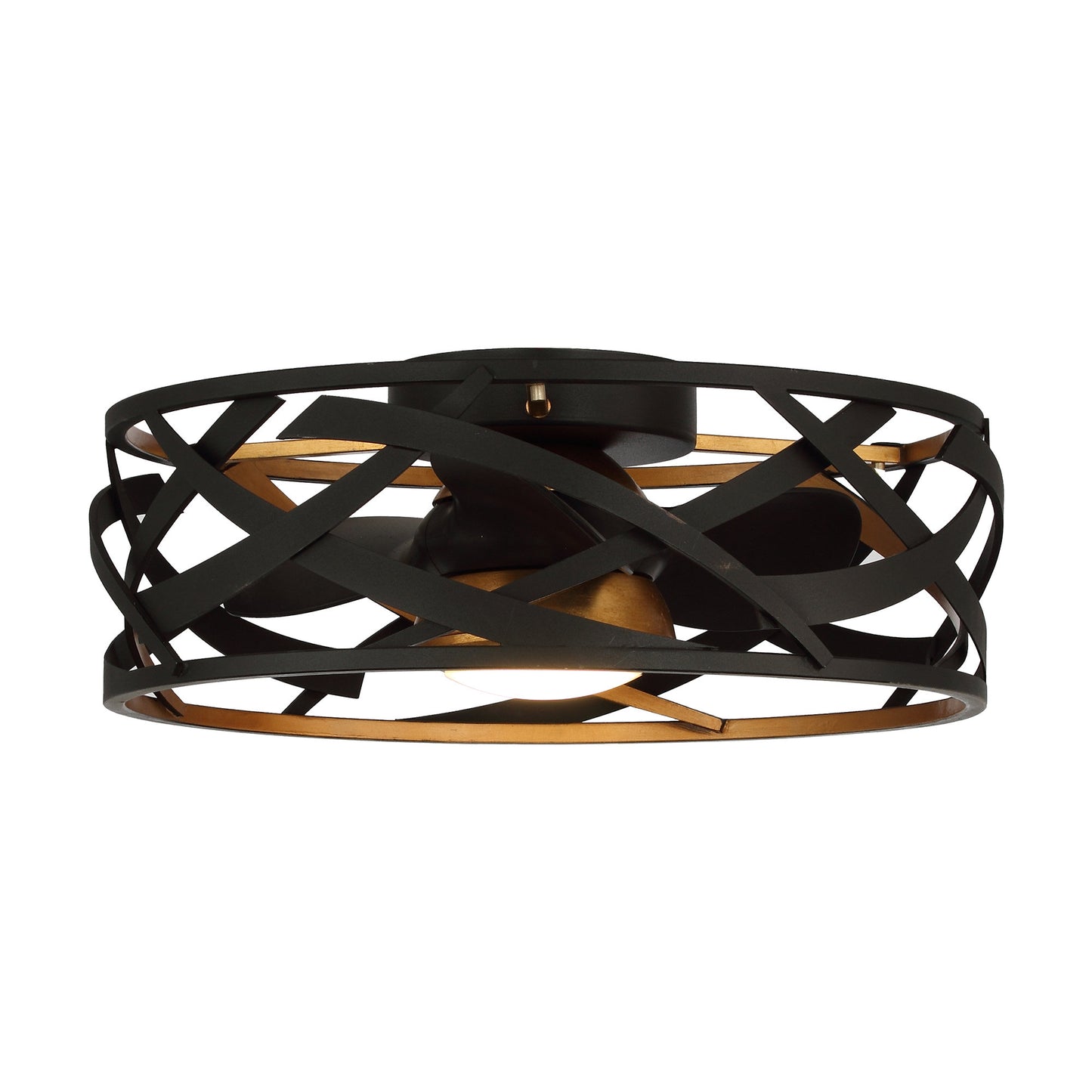 21" Modern Black Cage Ceiling Fan with LED Light
