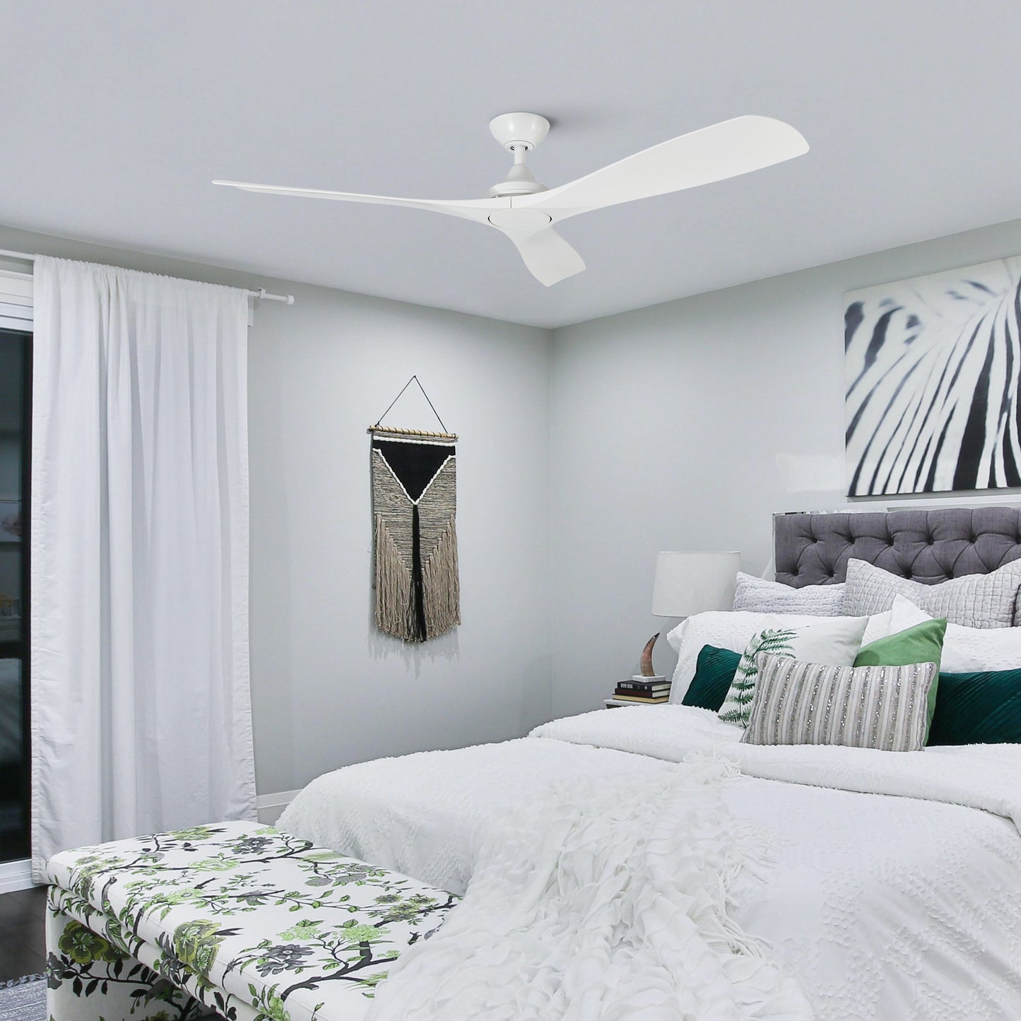52" Rustic Farmhouse Ceiling Fan No Light with Remote – Indoor/Outdoor, Quiet DC Motor