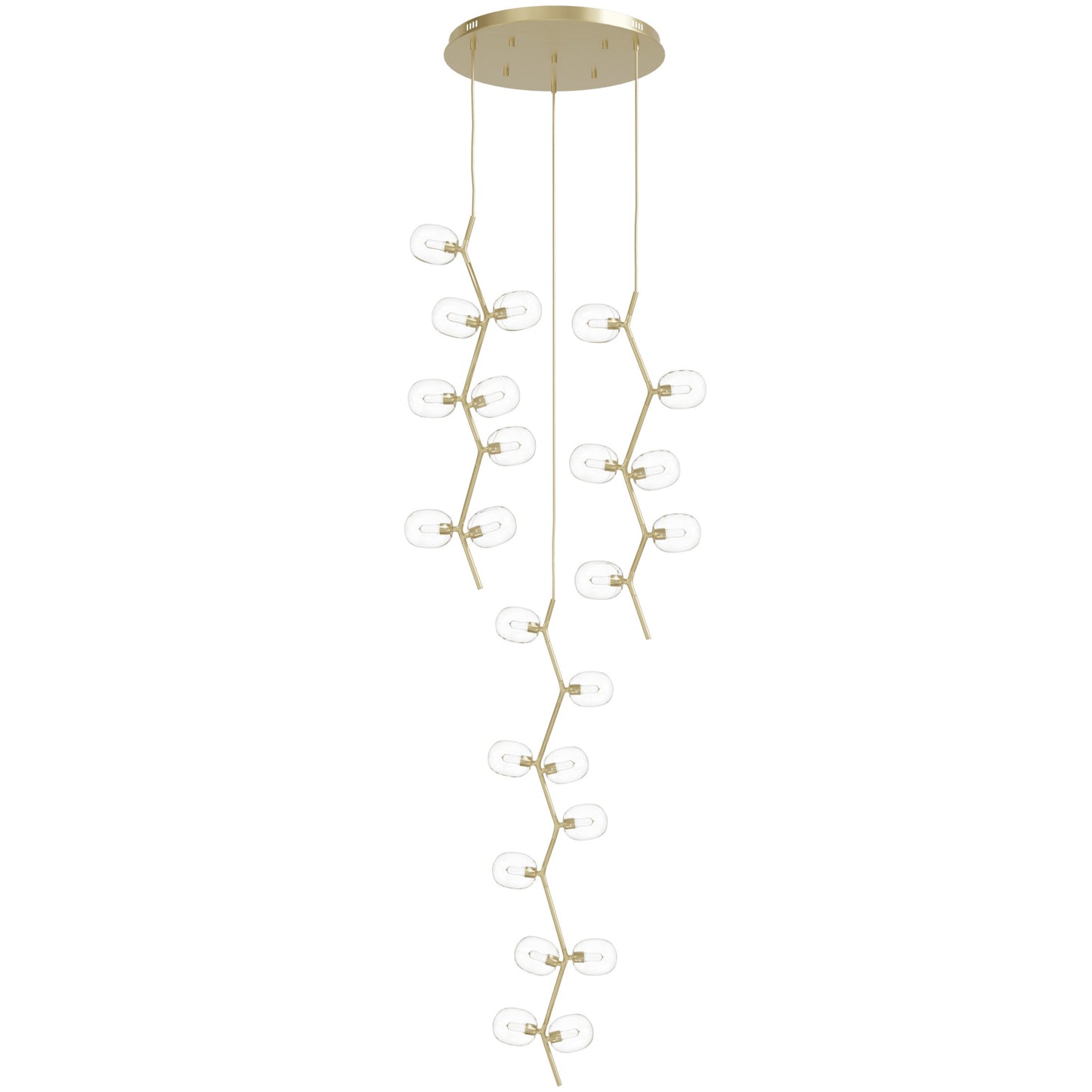Hampton 24-Light Brushed Brass with Clear Glass Pendant Light