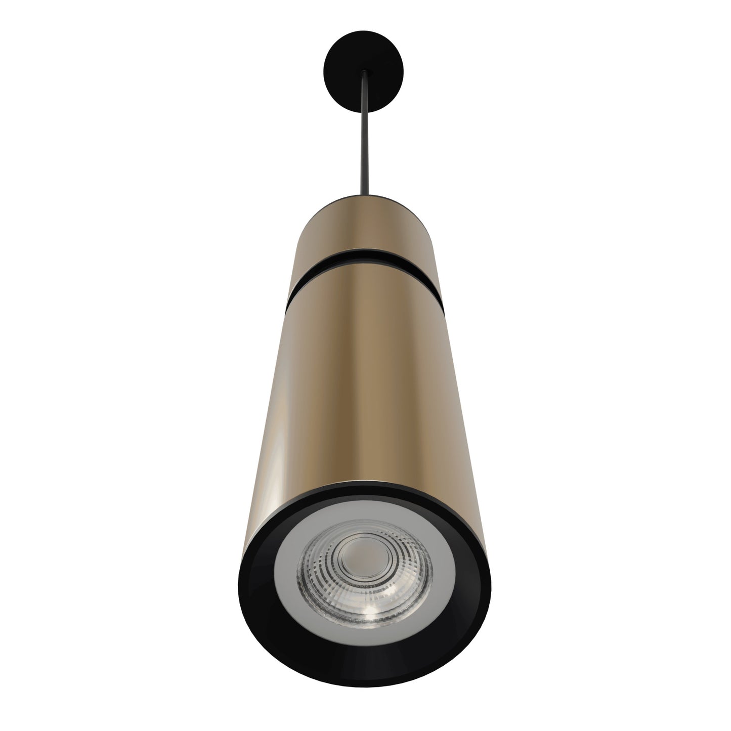 Cicada 1-Light Smooth Brass With Black Pendant Light