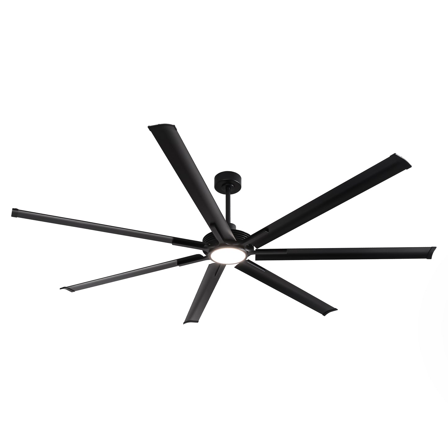 Ceiling Fan Industrial 84" Modern Black 7-Blade LED Light