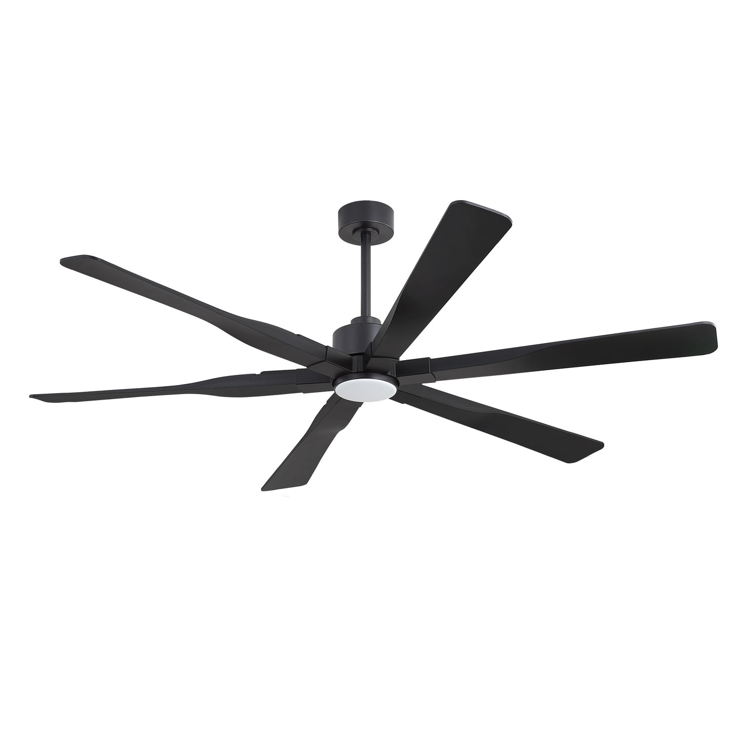 78" Matte Black Ceiling Fan with LED Light and Remote – 6-Blade Large Room Fan