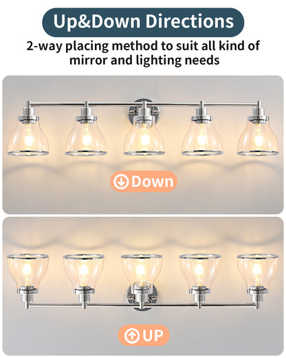 Hermosa Polished Nickel 5-Light Bathroom Vanity Light