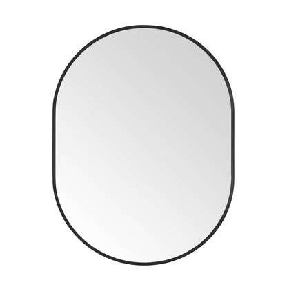 Wall Mirror 30x40" Modern Matte Black Framed Oval