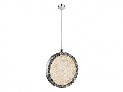 Bottega 1-Light Polished Nickel 10" Round Ring Pendant Light