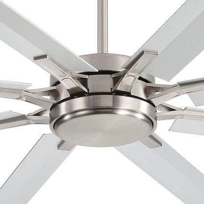 Ceiling Fan 72" Industrial Brushed Nickel 8-Blade