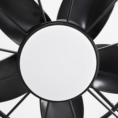 20" Indoor/Outdoor Black Industrial Plug-In Ceiling Fan with Light