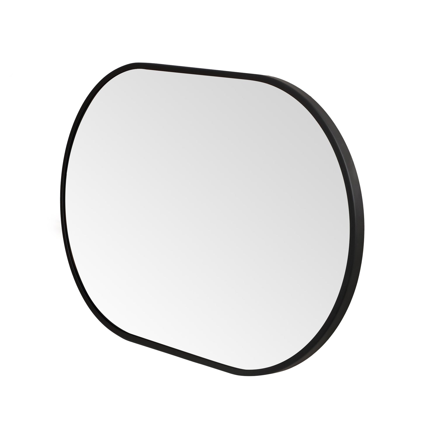 Wall Mirror 30x40" Modern Matte Black Framed Oval