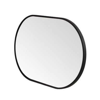 Wall Mirror 30x40" Modern Matte Black Framed Oval