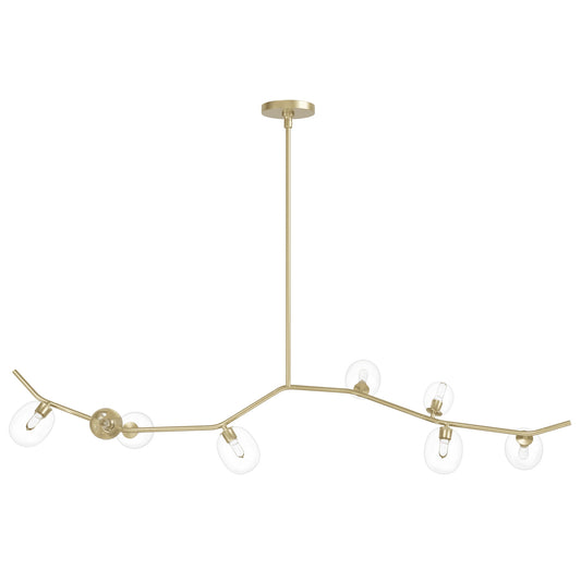 Hampton 8-Light Brushed Brass with Clear Glass Chandelier