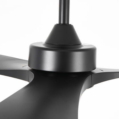 60" Modern Farmhouse Ceiling Fan with Light & Remote – Matte Black, 5-Blade, Quiet DC Motor