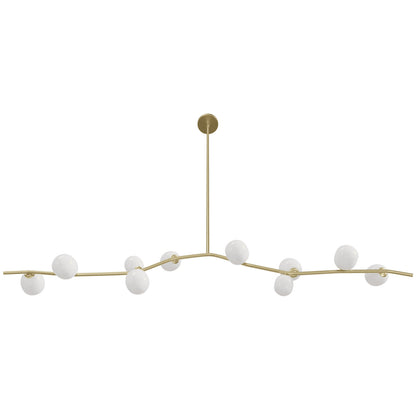 Hampton 10-Light Brushed Brass with White Glass Chandelier