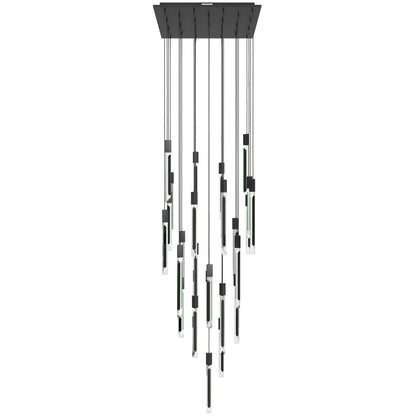 Alpine 31-Light Light Black Jade Glass Pendant Light