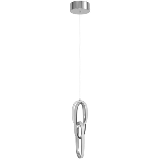 Circa Modern Chrome Looping 3 Ring LED Pendant Light