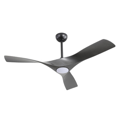 52" Ceiling Fan with LED Light and Remote – Modern Black Fan with DC Motor
